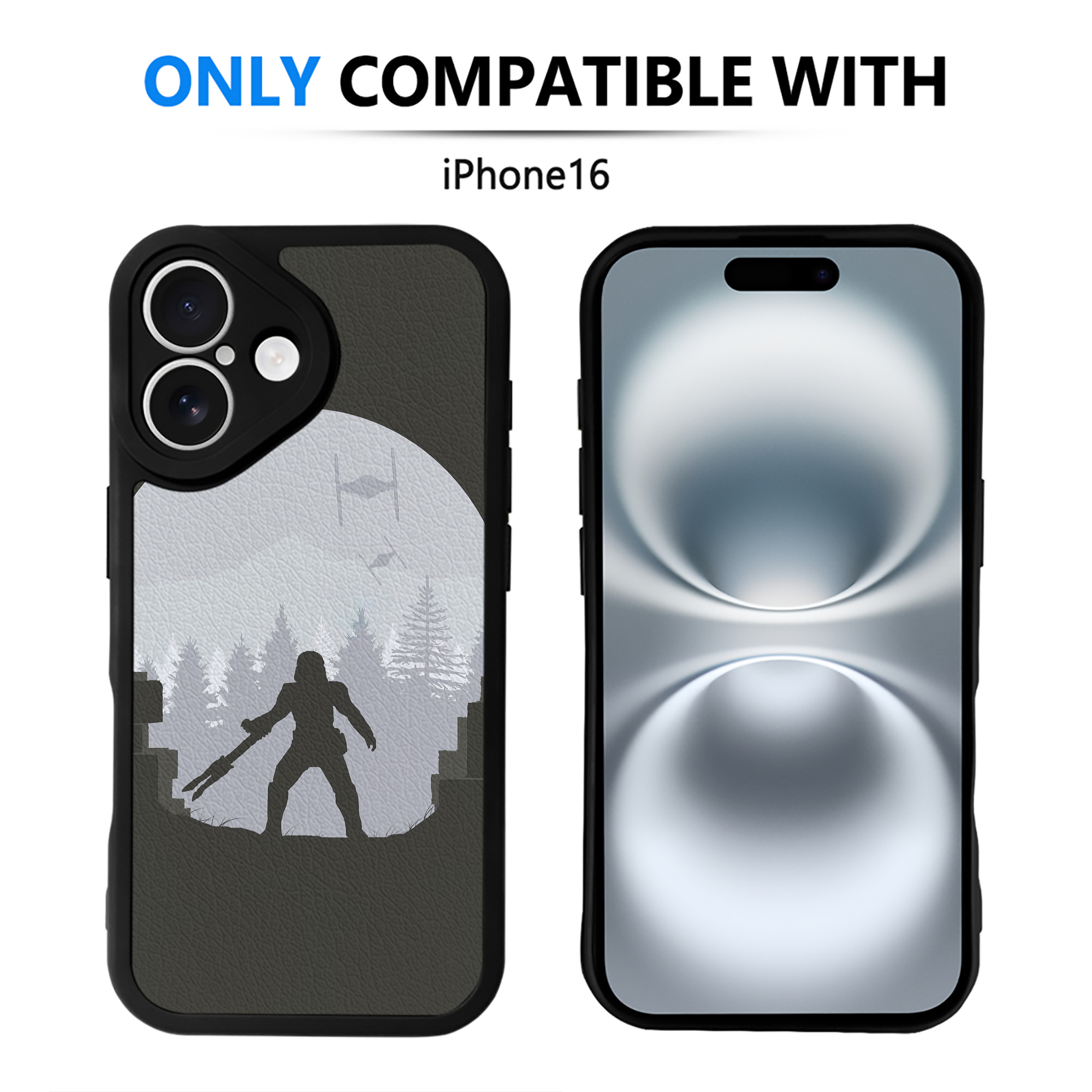 （画像用） スター・ウォーズ Star Wars 【iPhone 16シリーズ対応】シリコンスマホケース（レザー調） 材質：シリコン